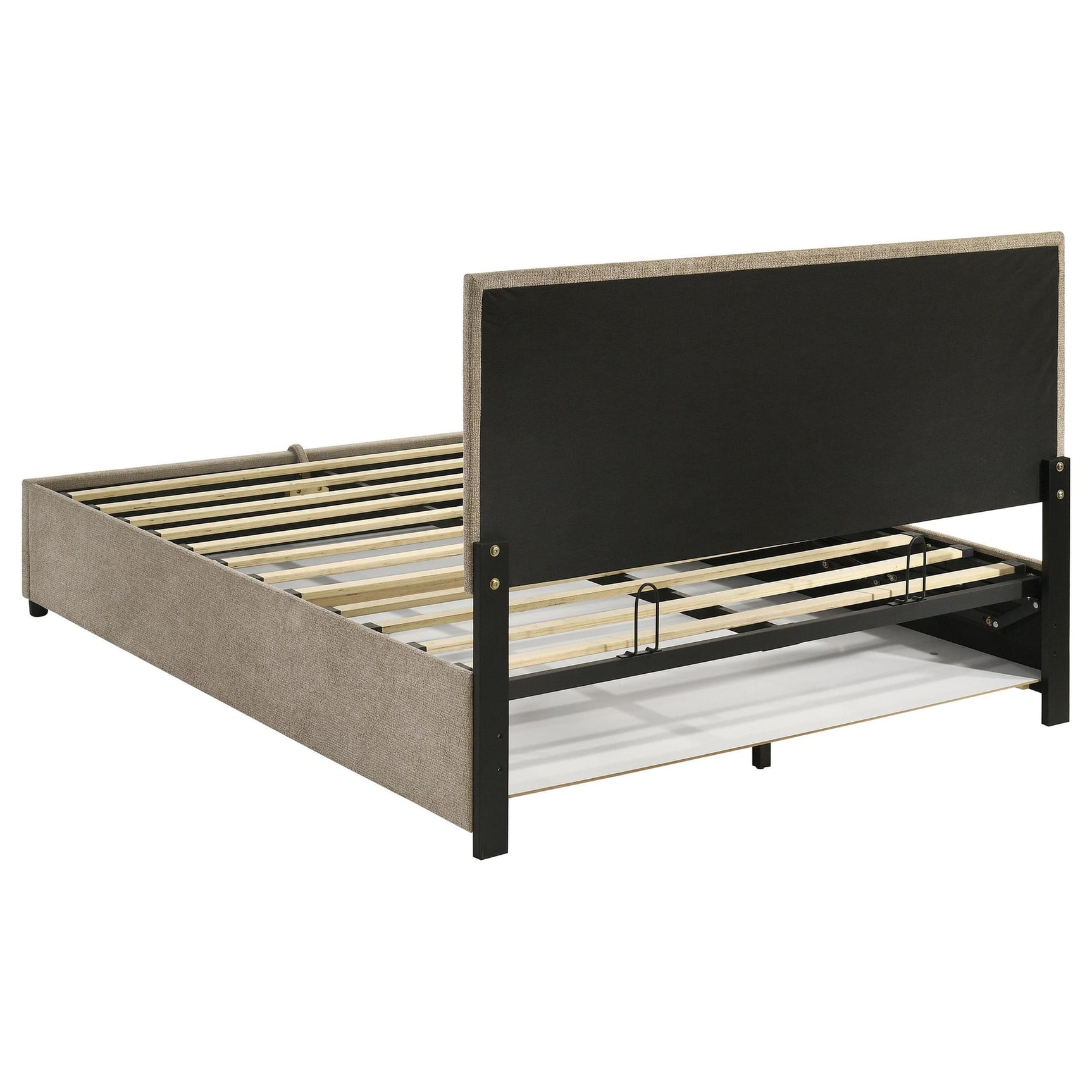 Reeves Upholstered Queen Lift-Top Storage Platform Bed Tan view 8