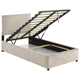 Reeves Upholstered Twin Lift-Top Storage Platform Bed Beige view 4