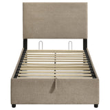 Reeves Upholstered Twin Lift-Top Storage Platform Bed Tan view 7