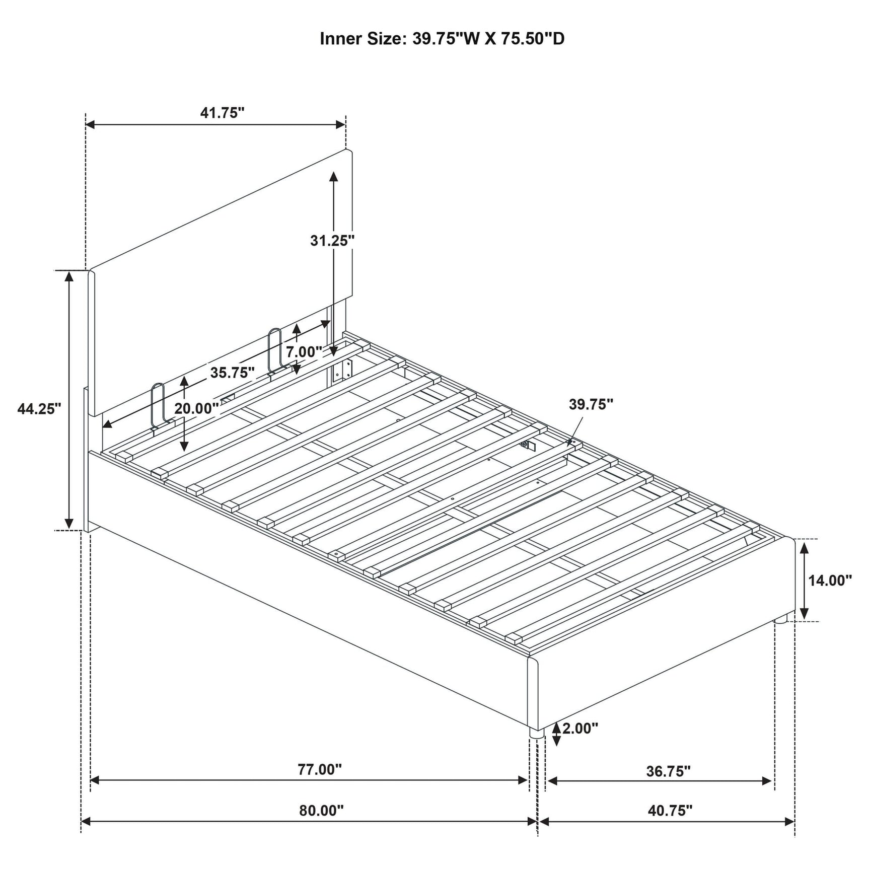 Reeves Upholstered Twin Lift-Top Storage Platform Bed Tan view 11