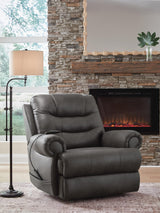Revived and Restored Granite Faux Leather Power Lift Recliner angled view