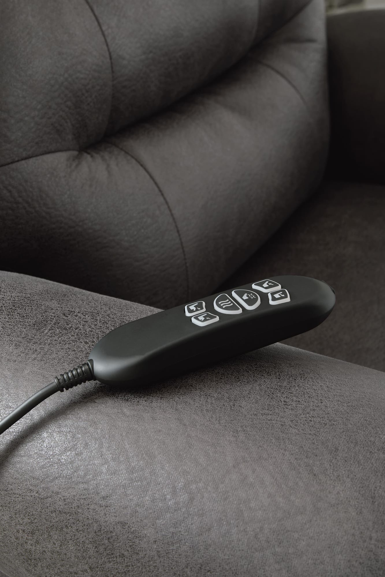Revived and Restored Granite Faux Leather Power Lift Recliner detail view