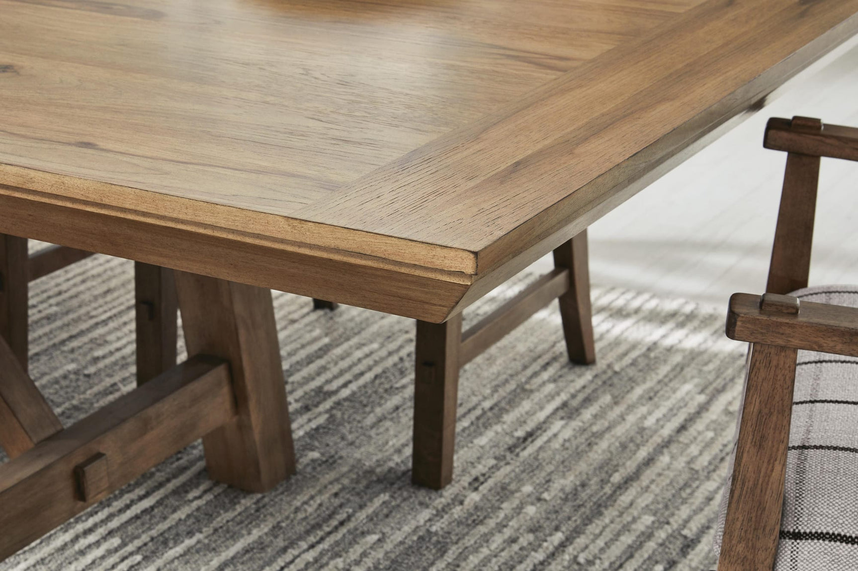 Ridgester Light Brown Dining Extension Table detail view