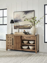 Ridgester Light Brown Dining Server view 5