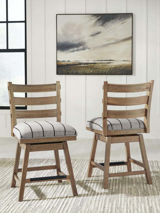 Ridgester Light Brown Next-Gen Nuvella™ Counter Height Swivel Barstool from Decor Furniture