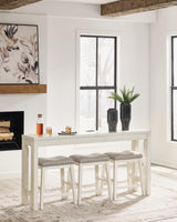 Robbinsdale Antique White Counter Height Dining Table and 3 Barstools Set from Decor Furniture