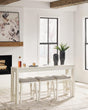 Robbinsdale Antique White Counter Height Dining Table and 3 Barstools Set from Decor Furniture