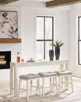 Robbinsdale Antique White Counter Height Dining Table and 3 Barstools Set view 2