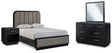 Rowanbeck Gray/Black Upholstered Panel Bedroom Set from Decor Furniture