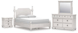 Rowlenstown Antique White Poster Bedroom Set from Decor Furniture