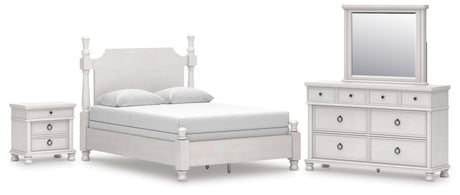Rowlenstown Antique White Poster Bedroom Set from Decor Furniture