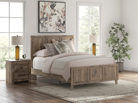 Rusticott Brown Panel Bedroom Set Queen 3: Bed, Dresser, Mirror from Decor Furniture