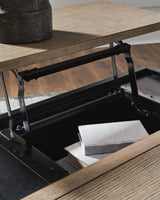 Rylandyn Black/Light Brown Lift-Top Coffee Table detail view