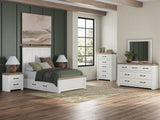Savonport White/Brown Full Panel Bed with Storage view 2