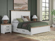 Savonport White/Brown King Panel Bed with Storage from Decor Furniture