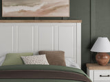 Savonport White/Brown King Panel Bed with Storage detail view