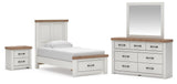 Savonport White/Brown Panel Storage Bed. Dresser, Mirror Bedroom Set view 3