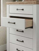 Savonport White/Brown Panel Storage Bedroom Set detail view