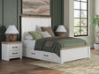 Savonport White/Brown Queen Panel Bed with Storage from Decor Furniture