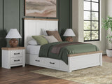 Savonport White/Brown Queen Panel Bed with Storage from Decor Furniture