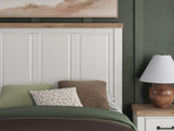 Savonport White/Brown Queen Panel Bed with Storage detail view