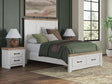 Savonport White/Brown Queen Panel Storage Bed from Decor Furniture