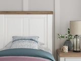 Savonport White/Brown Twin Panel Bed with Storage detail view