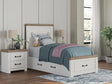 Savonport White/Brown Twin Panel Storage Bed from Decor Furniture