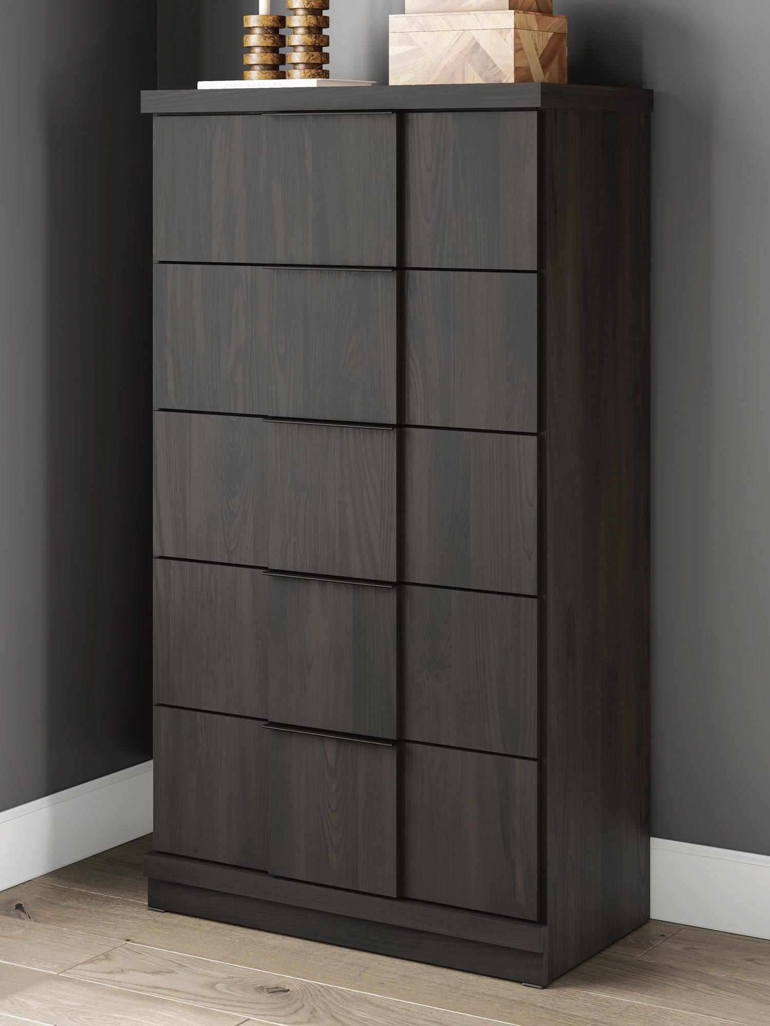 Shaehartin Dark Brown Chest of Drawers from Decor Furniture