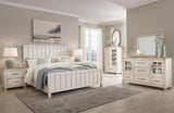 Shaybrock Antique White Panel Bedroom Set King 3: Bed, Dresser, Mirror from Decor Furniture