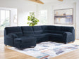 SimpleJoy Navy 3-Piece Sectional with Chaise from Decor Furniture