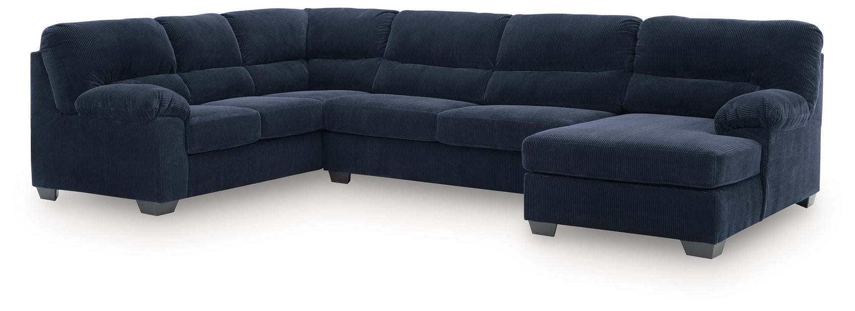 SimpleJoy Navy 3-Piece Sectional with Chaise view 2