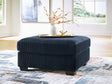 SimpleJoy Navy Chenille,Velvet Oversized Accent Ottoman from Decor Furniture