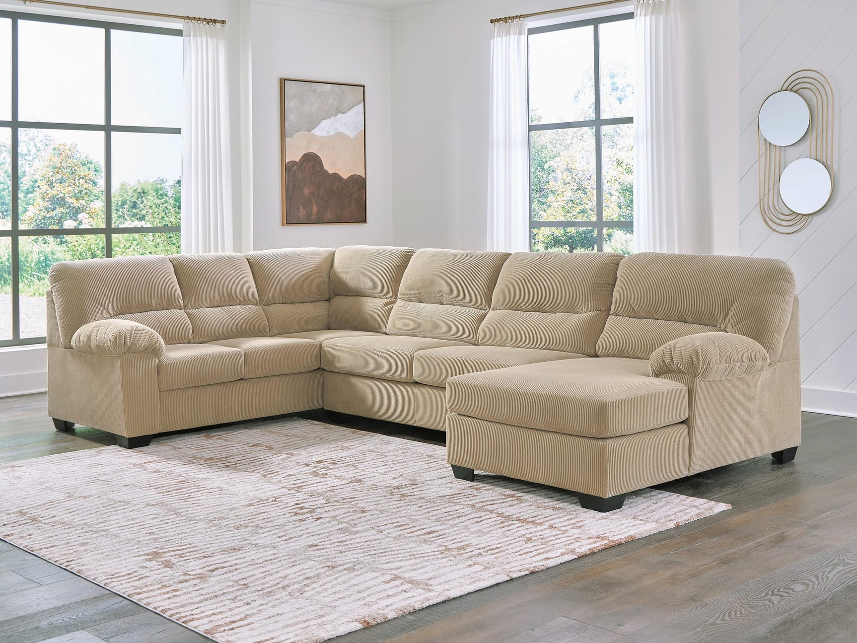 SimpleJoy Sand 3-Piece Sectional with Chaise from Decor Furniture