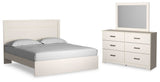 Stelsie White Panel Bedroom Set King 3: Bed, Dresser, Mirror from Decor Furniture