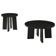 Strouse 2-Piece Round Coffee and End Table Set in Black from Decor Furniture
