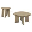 Strouse 2-Piece Round Coffee and End Table Set in Natural Oak from Decor Furniture