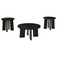 Strouse 3-Piece Round Coffee and End Table Set in Black from Decor Furniture