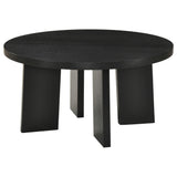 Strouse Contemporary Round Coffee Table in Black from Decor Furniture