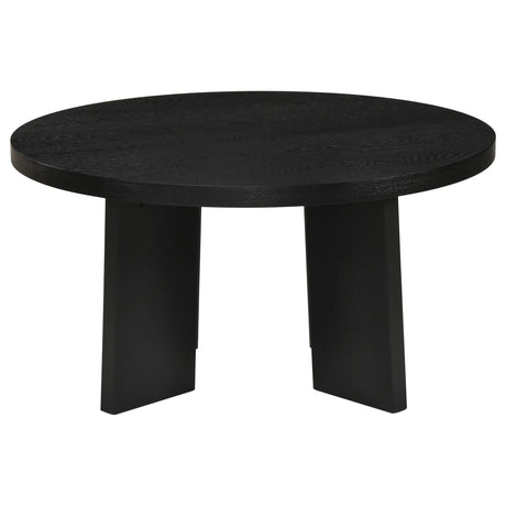 Strouse Contemporary Round Coffee Table in Black view 3
