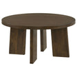 Strouse Contemporary Round Coffee Table in Dark Walnut from Decor Furniture