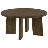 Strouse Contemporary Round Coffee Table in Dark Walnut from Decor Furniture