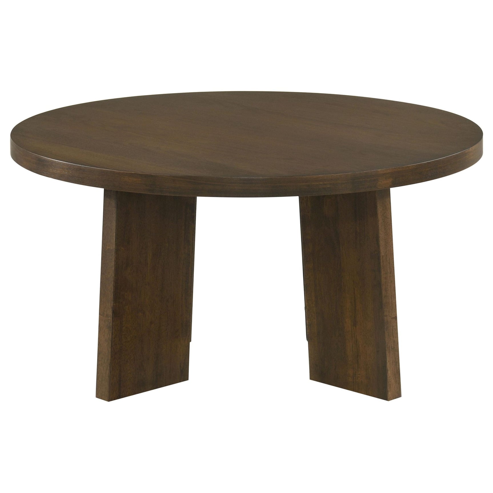 Strouse Contemporary Round Coffee Table in Dark Walnut view 3