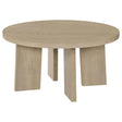 Strouse Contemporary Round Coffee Table in Natural Oak from Decor Furniture