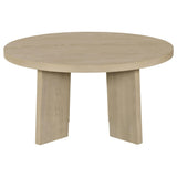 Strouse Contemporary Round Coffee Table in Natural Oak view 2