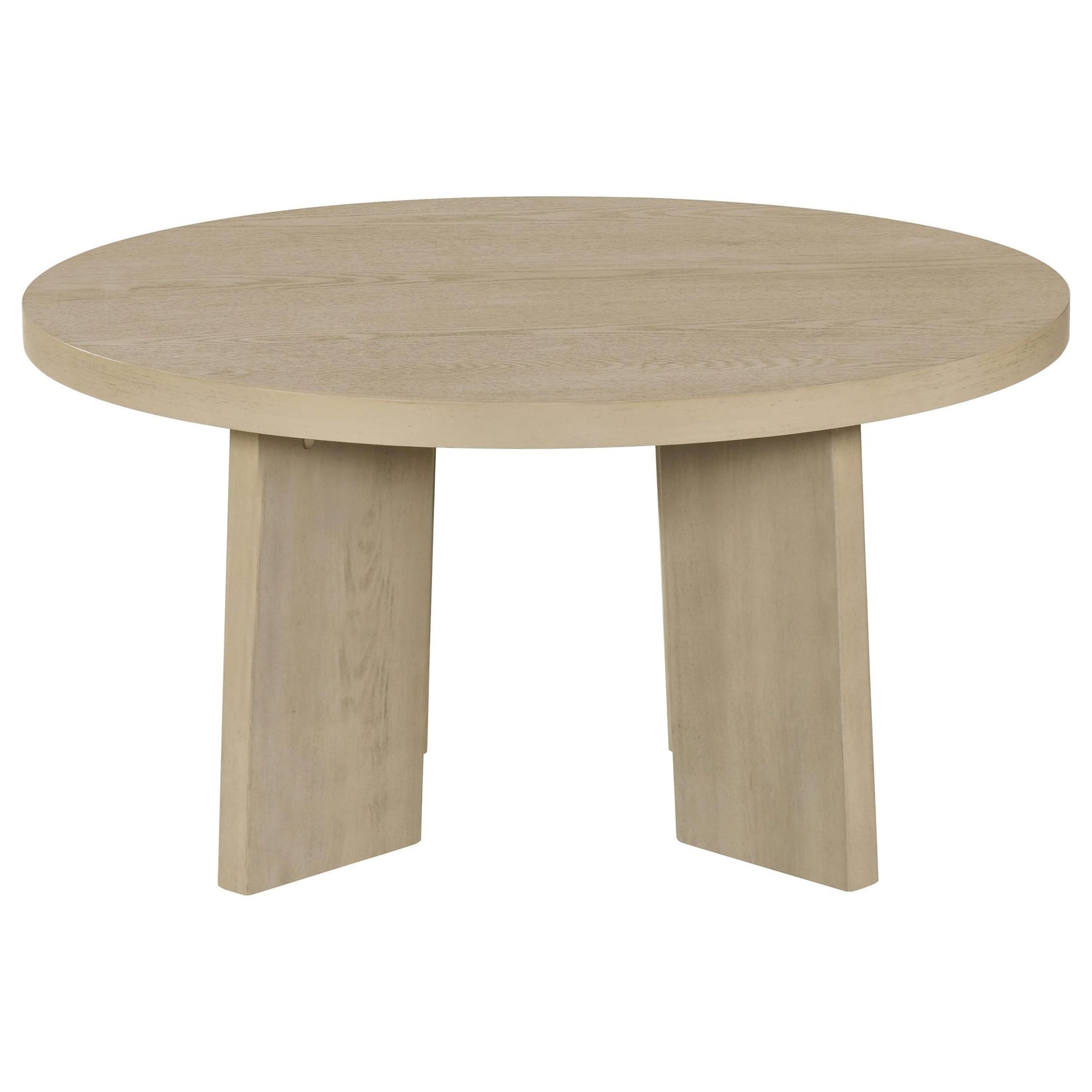 Strouse Contemporary Round Coffee Table in Natural Oak view 2