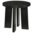 Strouse Contemporary Round End Table in Black from Decor Furniture