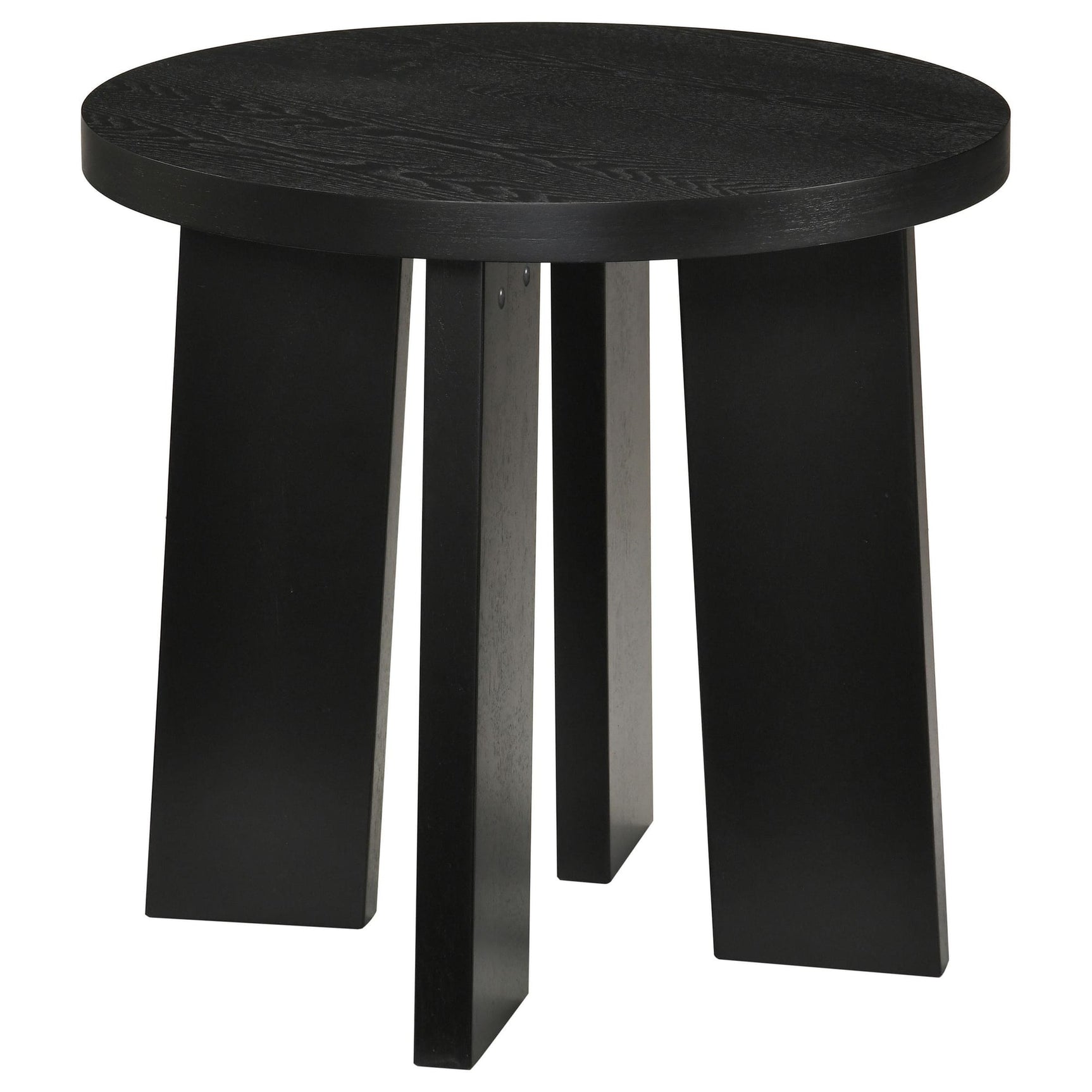 Strouse Contemporary Round End Table in Black from Decor Furniture