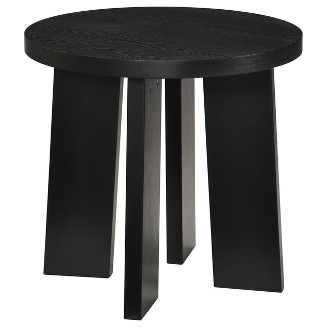 Strouse Contemporary Round End Table in Black from Decor Furniture
