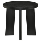 Strouse Contemporary Round End Table in Black view 2